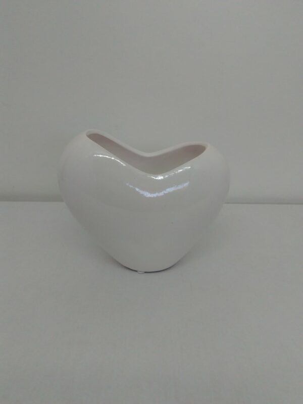 Vaso Cuore Ceramica 17.8x10 - H.15.6 Bianco