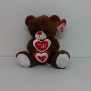 Peluche Orso Con Due Cuori Cm 25