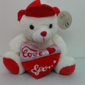 Peluche Orso C/cappello E Cuore Love Cm 35