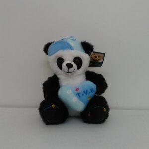 Peluche Panda C/cuore E Cappello Cm 18